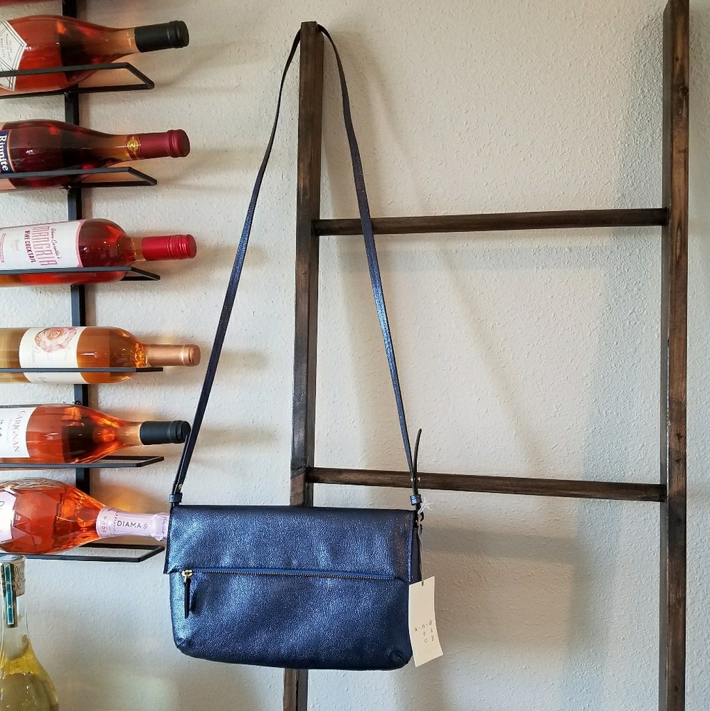Metallic navy crossbody